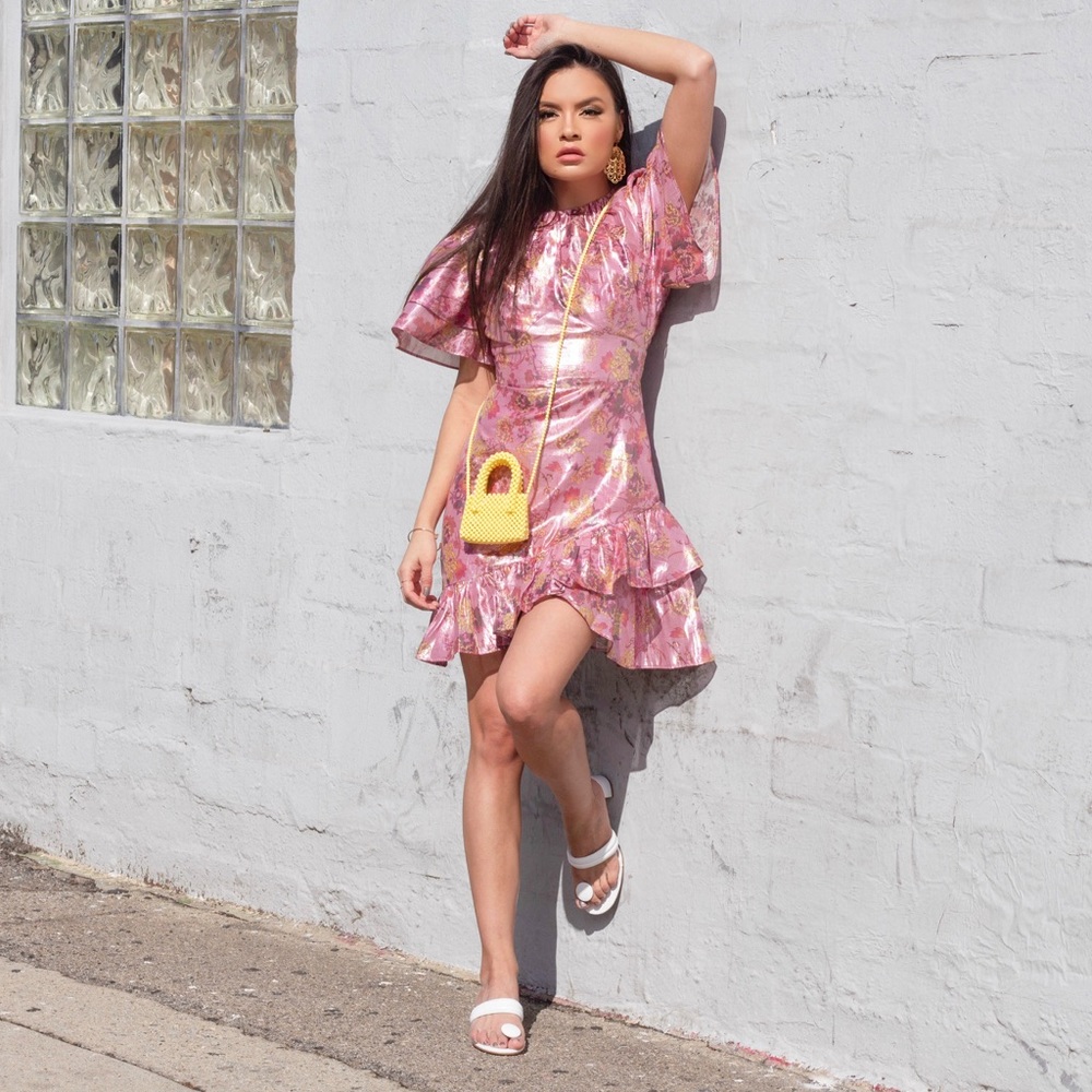 REVOLVE Tularosa Pink Shiny Dress